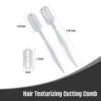Aluminum Double-Edge Hair Thinning Razor Comb with 10pcs Blades,Hair Texturizing Cutting Razor Comb for Thin and Thick Hair Trimming and Styling