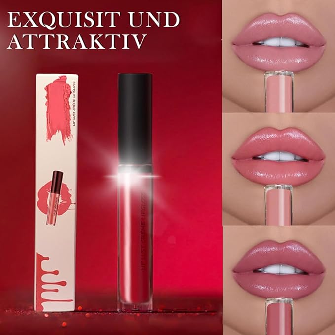 12 Color Cream Lip Gloss, 2024 Upgraded Waterproof Long-Lasting Moisturizing Lipstick, Non-Stick to Cup Natural Jelly Lipstick for Women Home Travel (#10, 1pack)
