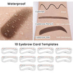 evpct Eyebrow Stencils Kit for Women Shaping, Eyebrow Shaper Makeup Kit, Eye Brow Stencil Shaper Tinting kits for Women, with Eyeliner, Eyebrows Pencil, Pomade, Brush and 10 Stencils, Kit04 DARK BROWN