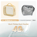 PACKISM TSA Approved Toiletry Bag - Floral Texture Lace clear Makeup Bags, Ease of Clamshell Closing, Handles and Double Zippers, 0.5 mm Thicker TSA Toiletry Bag, Multicolor