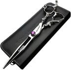 6/7/8/9-inch professional hair clipper set, stainless steel sharp hair clippers, hairdresser specific scissor(8-inch flat shear)