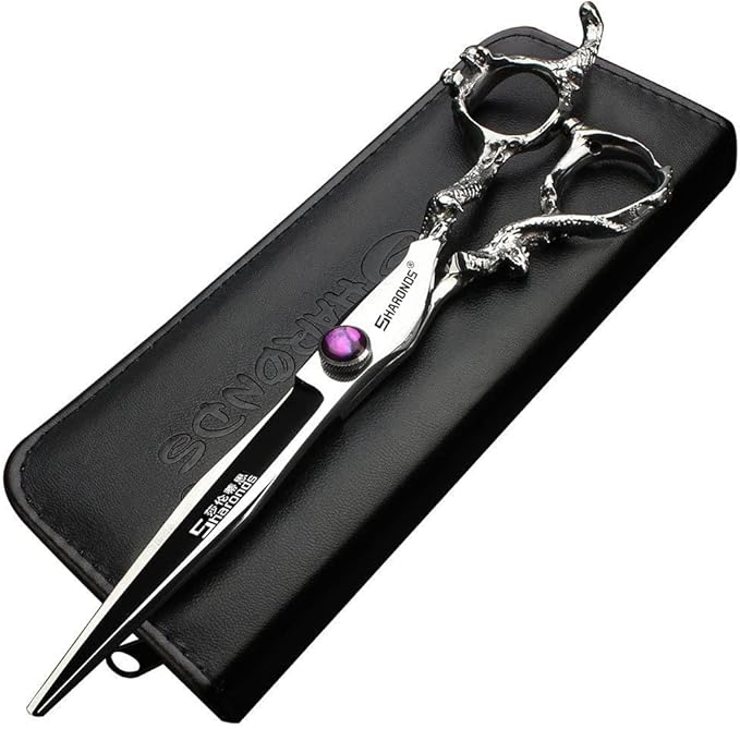 SHARONDS Hair Cutting Scissors Hairdressing Scissors Thinning Scissor Professional Barber Salon Home Shear For Men Women (8 inch flat)