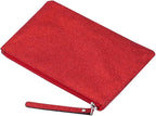 Celestial Glitter Makeup Pouch – Six Stunning Shades - Festive Cosmetic Bag (Aurora Red)