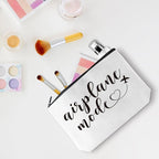 Funny Airplane Travel Gifts for Women Makeup Bag Travel Essentials Cosmetic Bag Travelers Toiletry Bag Flight Vacation Gifts for Sister Travelers Girls Trip Birthday Mothers Day Anniversary