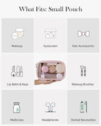Pocmimut Small Makeup Bag,Clear Make Up Bag Organizer Cute Stuff Pouch Traveling Compact Toiletry Bag Car Bag for Travel Essentials,Pink