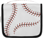 Travel Toiletry Bag for Women & Men Sport Baseball Red Hanging Cosmetic Organizer Portable Waterproof Makeup Case Make Up Bag with Compartments Travel Essentials for Bathroom Shower