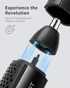MANSPOT Nose & Ear Hair Trimmer for Men, 10000-RPM Electric Nose Trimmer for Men with Vacuum Cleaning System, IPX7 Waterproof, USB-C Charge, 90min Runtime,Magnetic Detachable Blade Head,Easy to Clean