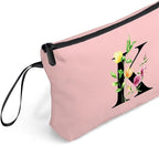 Birthday Thank You Appreciation Monogrammed Gifts for Mom Aunt Teacher Sister Friend Coworkers Bride Bridesmaid Makeup Cosmetic Bag with Mirror Mothers Day Christmas Graduation K
