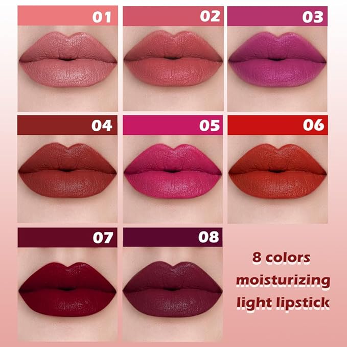 Matte Lipstick Crayon for Women, Pink Nude Lip Stick Pencil 24 Hour Long Lasting Waterproof, Non-Drying Hydrating Formula Lip Gloss Makeup, Vegan & Cruelty-Free, 01