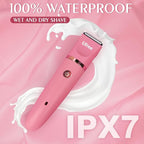 Ufree Bikini Trimmer Electric Razors for Women, Rechargeable Pubic Hair Trimmer Electric Shaver for Legs Body Hair, Bikini Shaver IPX7 Waterproof, Rose Red