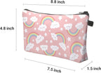 Cute Travel Makeup Bag Cosmetic Bag Small Pouch Gift for Women (Cloud Rainbow)