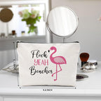 Flamingo Gifts, Flamingo Makeup Bag, Flamingo Bird Animal Lover Gifts for Women Wife, Flamingo Stuff Summer Cosmetic Bag, Flamingo Themed Gifts Funny Toiletry Bag Graduation Birthday Gifts