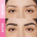 evpct 1Pcs Black Brown Magic Microblading Dual-Ended Eyebrow Contouring Pen Brow Pencil, with 4 Brush Micro-Fork-Tips Applicator and Precise Brush-Tip Hair Like Strokes, Dual-ended Eyebrow Brush