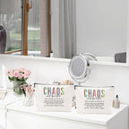 2pcs Chaos Coordinator Makeup Bag Chaos Coordinator Gifts for Women Cosmetic Bag, Thank You Gifts for Women Her Moms Manager Colleagues Retirement Boss Gift, Makeup Pouch Zipper Bags
