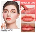 Oulac Shine Orange Lipstick for Women, 2 in 1 Glossy Coral Orange Tinted Lip Balm, Hydrating Lipstick for Dry Lips, Moisture Shine Juicy Finish Vegan 2.2g/0.07oz (18)