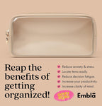 Clear Makeup Bag Zipper Pouch, Transparent Cosmetic Case Organizer, TSA Approved Travel Toiletry Case, Travel Accessories Essentials Makeup Tote for Women, Small Cute Make up Bag for Purse - Sand