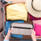 Abstract Rose Gold Marble Travel Toiletry Bag for Women Men Lightweight Cosmetic Makeup Bag Organizer Waterproof Shaving Bag Dopp Kit with Large Capacity for Toiletries and Shaving Accessories