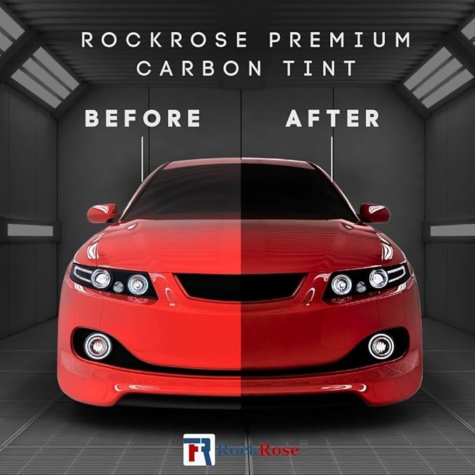 RockRose 1% VLT Car Tint 36" by 25FT 2PLY Premium Carbon Professional Tint Car Window Tint Heat, UV, and IRR Block Tint for Cars Adhesive Film(36" x 25FT)