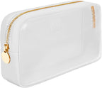 DANCOUR Small Clear Makeup Bag – Mini Pouch for Purse, White Cosmetic Travel Case, Compact Clear Cosmetic Bag, Mini Purse Pouch for Travel