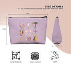 Lavender Hairstylist Makeup Bag for Women,Hairdresser Travel Organizer Bag, Aesthetic Salon Accessory Pouch, Gifts for Teen Girls 7.5 x 10 in