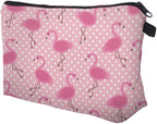 Cute Travel Makeup Bag Cosmetic Bag Small Pouch Gift for Women (Pink Flamingo)