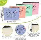 Hanamiya Na 4Pcs Weekend Makeup Bag Trip Gifts Favors Bag Girls Weekend Gifts Friendship Gifts for Women Girls BFF Bride Cosmetic Bag Zipper Pouch Wedding birthday Bachelorette Party