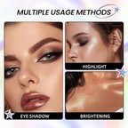 evpct 8 Colors Cream Eye Shadow Palette Makeup for Older Women, Nude Rose Pink Coffee Beige Brown Matte Shimmer Glitter Metallic Dual Eyeshadow Palette Pot creme, Eye Brightener Makeup Highlighter