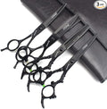 6 Inch 4pc Ergonomic Barber Scissors, 440C Stainless Steel, Right Hand, Hairdressing Scissors