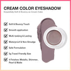evpct Matte Espresso Coffee Brown Single Cream Eye Shadow Palette Pot Makeup for Older Women, Highly Pigmented Monochrome Cream to Powder Eyeshadow Palette Matte Liquid eyeshadow, Natural Waterproof