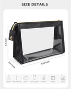 Clear Makup Bag, Clear Cosmetic Bags with Zipper Waterproof Small Travel Cosmetic Case Cute Make Up Pouch Mini Car Essentials for Women Travel Car Organizer