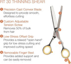 Cricket Centrix Roc-It Dog Professional Stylist 5” Hair Cutting Shears and 30T Thinning Hair Cutting Scissors Duo Set, Salon Barber Supplies for Women and Men Haircut
