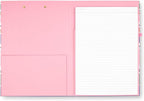 kate spade new york A4 Clipboard Folio with Low Profile Clip, Professional Padfolio Includes Lined Notepad, Pen Loop, and Pocket, Ocean Stripe