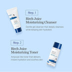ROUND LAB Birch Juice Moisturizing Mini Kit, 4-Step Travel Size Skincare Set (Cleanser, Toner, Serum, Cream) | Korean Moisturizer, Hydrating Routine | for Acne-Prone, Sensitive Skin | Beauty Gift Set