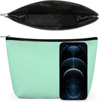 Fashion Zipper Cosmetic Case, Portable Makeup Case, Personality Toiletry Bag, Travel Cosmetic Toiletry Bag Light Blue