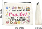 Crochet Gifts Makeup Bag for Crocheters Knitters, Crochet Lovers Knitting Gifts for Women Mom Grandma Cosmetic Bag with Zipper Travel Toiletry Pouch for Purse