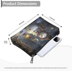 COEQINE Merry Christmas Cosmetic Bag for Women Leather Snowman Birds Travel Makeup Bag For Women,Waterproof Portable Pouch Large Capacity Toiletry Bag Wallet Cell Phone Case for Travel