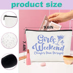 3 Pcs Girls Weekend Gifts Girl Trip 2025 Makeup Bag Girls Trip Gifts Favors Summer Gift Cosmetic Bag Toiletry Bag Zipper Pouch Weekender Bags for Women Girl Friendship Bachelorette Party Birthday