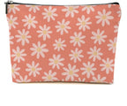 Vintage Daisy Flowers Makeup Bag Floral Cosmetic Bag Friend Friendship Gifts for Women Girls Sister Coworker Bestie Botanical Travel Organizer Zipper Pouch Christmas Thanksgiving Birthday Gifts