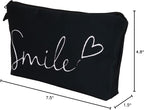 Cute Travel Makeup Bag Cosmetic Bag Small Pouch Gift for Women (Smile)
