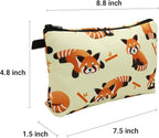 Cute Travel Makeup Bag Cosmetic Bag Small Pouch Gift for Women (Red Panda)