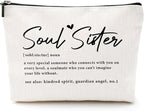 Soul Sister Gifts for Women Makeup Bag Best Friend Birthday Gifts Sister Gifts Cosmetic Bag Friendship Gifts Bestie Gifts for Women Girls Cousin Travel Toiletry Bag Christmas Graduation Gifts