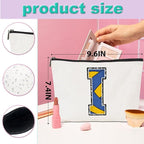 Volleyball Gifts Initial Makeup Bag Monogrammed Cosmetic Bag Letter I Zipper Pouch Volleyball Accessories for Girls Women Volleyball Player Coach Friend Volleyball Stuff Graduation Birthday Gifts