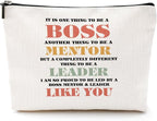 Boss Gifts Makeup Bag Leadership Gifts Boss Lady Gifts for Women Thank You Gifts Cosmetic Bag Inspirational Zipper Pouch Appreciation Gifts for Coworkers Supervisor Mentor Christmas Birthday Gifts