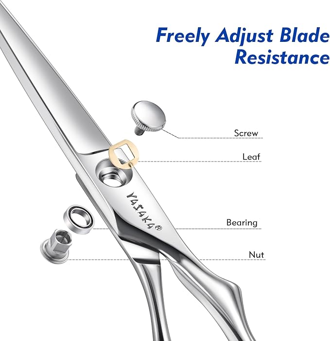 Professional Hair Cutting Shears 5.5 Inch, Barber Hairdressing & Hairstyling Hair Scissors with Razor-Sharp Blades & Cobalt Alloy Steel for Wig Bangs Layers, Women Men Haircutting Tool