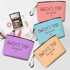 4Pcs Girls Trip Gifts Favors Weekend Bag Funny Makeup Bag Girls Weekend Gifts Friendship Weekender Bags for Women Girl Bestie Cosmetic Bags Zipper Pouch Wedding Birthday Bachelorette Party