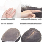 Lordhair Toupee for Men Full French Lace Hairpieces, Base Size 6x8 inch Hair Replacement System for Men #3