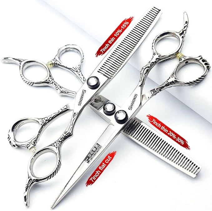 6/7/8 inch Personalized Rose Print Hair Clipper Set (Scissors Set) (7 inch-3pc-B)