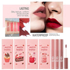 3Pcs Nude Matte Lipstick Set, Ice Cream Velvet Smooth Matte Lip Gloss, 24 Hour Natural Long Lasting & Nourishing Lip Glaze Non-stick Cup for Women Makeup (Set A)