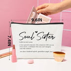 Soul Sister Gifts for Women Makeup Bag Best Friend Birthday Gifts Sister Gifts Cosmetic Bag Friendship Gifts Bestie Gifts for Women Girls Cousin Travel Toiletry Bag Christmas Graduation Gifts