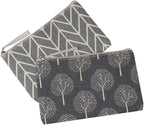 SUMAJU 2 Pcs Canvas Cosmetic Bag, Multi-Function Small Zipper Pouch Cute Makeup Pouch Travel Toiletry Bag Travel Size Toiletries Christmas Stocking Stuffers Gifts for Women,8.6 * 5.5 In
